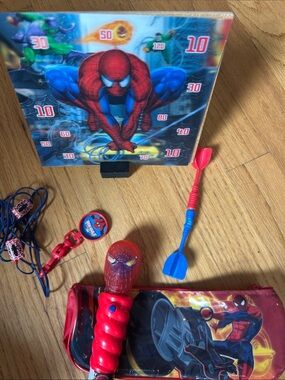 Spiderman Red & Blue Dart Target Play Set with Accessories